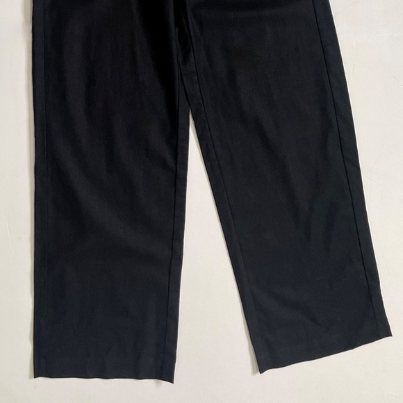 NWT!! J. CREW Factory Linen Blend Slim Wide Leg Drawstring Pants Solid Black 2 - Picture 6 of 16